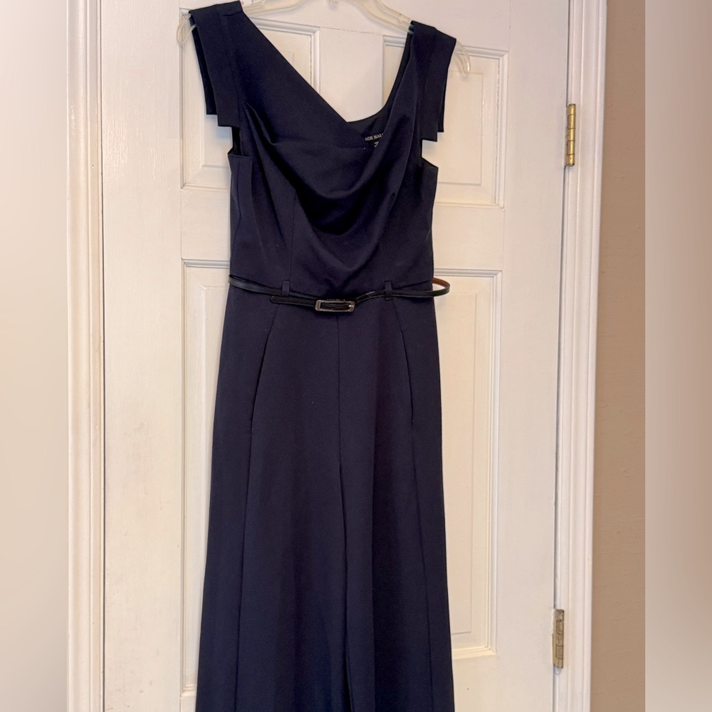 Black Halo Navy Jumpsuit with Belt